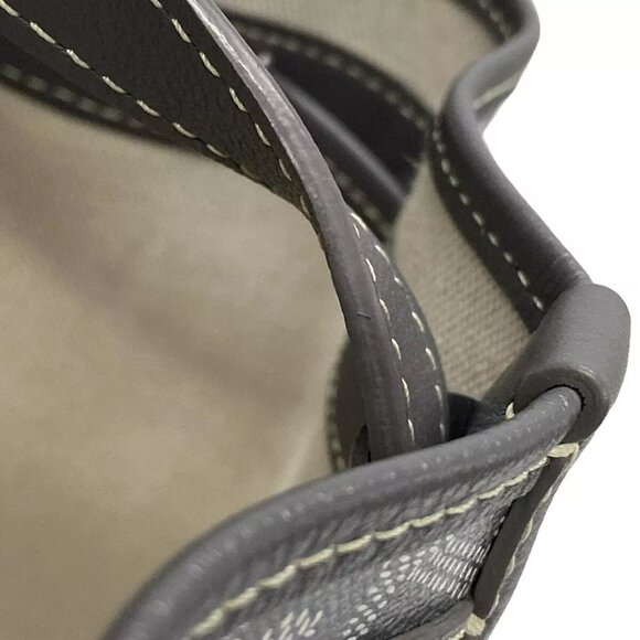 GOYARD Petit Flot Bucket Bag Gray Coated Canvas Leather Shoulder Bag 2338-101424 - Picture 10 of 14